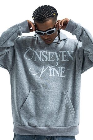 Concert Outfit Basic Letter Print Fleece Hoodie