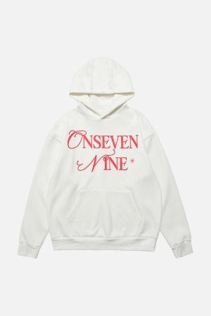 Concert Outfit Basic Letter Print Fleece Hoodie