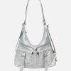 Concert Outfit Basic Multi Pocket Faux Leather Bag