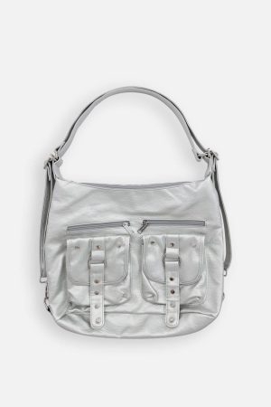 Concert Outfit Basic Multi Pocket Faux Leather Bag