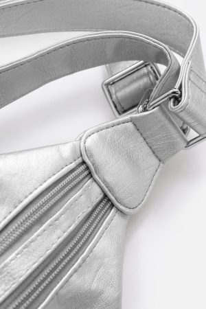 Concert Outfit Basic Multi Pocket Faux Leather Bag