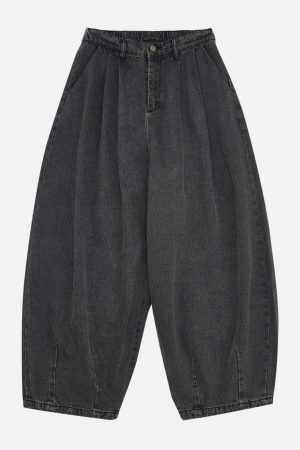 Concert Outfit Basic Tapered Baggy Jeans