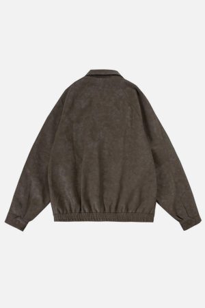 Concert Outfit Basic Zip Up Faux Leather Jacket