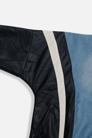 Concert Outfit Batwing Sleeves Faux Leather Jacket