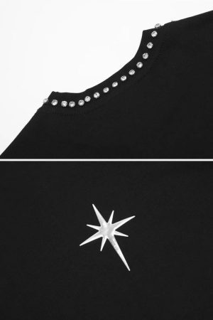 Concert Outfit Beaded Crew Neck High Street Tee