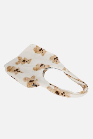 Concert Outfit Bear Pattern Sherpa Bag