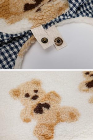 Concert Outfit Bear Pattern Sherpa Bag