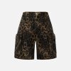 Concert Outfit Big Pocket Leopard Print Shorts