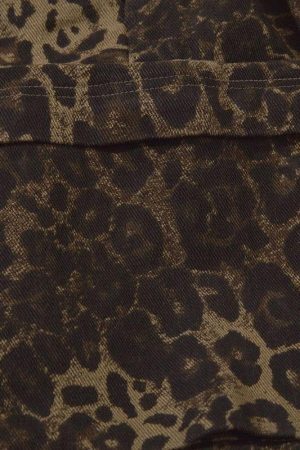 Concert Outfit Big Pocket Leopard Print Shorts