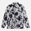 Concert Outfit Black And White Contrast Floral Denim Jacket