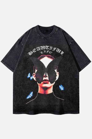 Concert Outfit Black Butterfly Girl T-Shirt