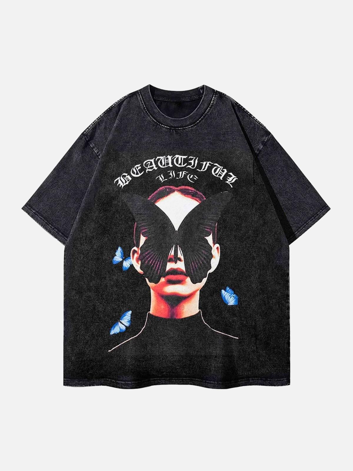 Concert Outfit Black Butterfly Girl T-Shirt Concert Outfit Black Butterfly Girl T-Shirt