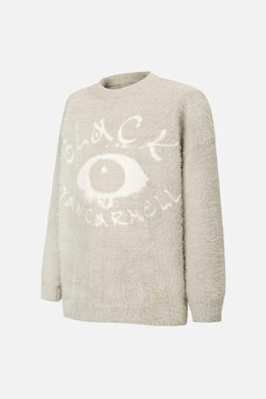 Concert Outfit Black Eye Pattern Sweater