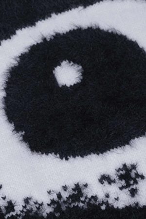 Concert Outfit Black Eye Pattern Sweater