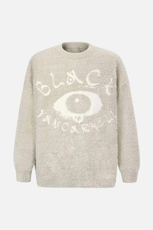 Concert Outfit Black Eye Pattern Sweater