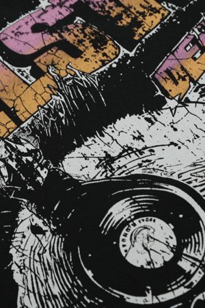 Concert Outfit Black Graphic Crew Neck T-Shirt