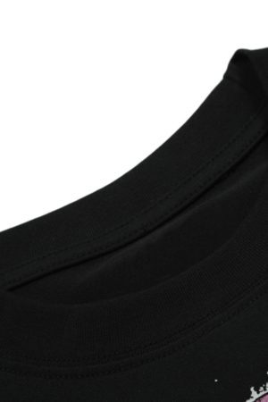 Concert Outfit Black Graphic Crew Neck T-Shirt