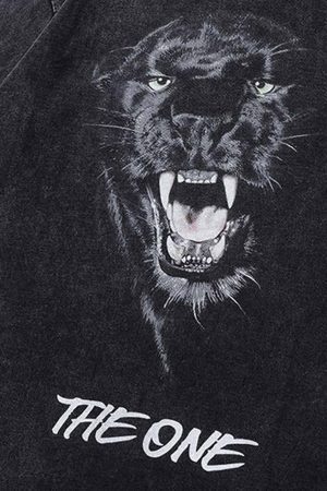 Concert Outfit Black Panther Print T-Shirt