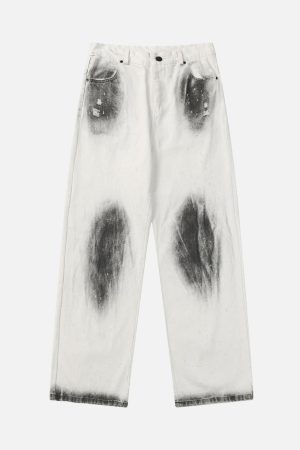 Concert Outfit Black Stains Washed Jeans