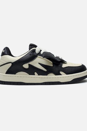 Concert Outfit Black&White Contrast Color Skate Shoes
