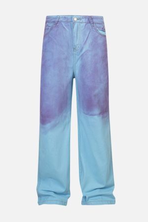 Concert Outfit Blue Purple Loose Jeans