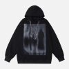 Concert Outfit Blur Graphic Chain Hooded Sweatshirt