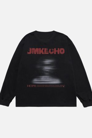 Concert Outfit Blurred Silhouette Print Long Sleeve T-Shirt