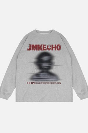 Concert Outfit Blurred Silhouette Print Long Sleeve T-Shirt