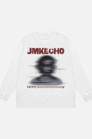 Concert Outfit Blurred Silhouette Print Long Sleeve T-Shirt