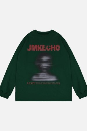 Concert Outfit Blurred Silhouette Print Long Sleeve T-Shirt