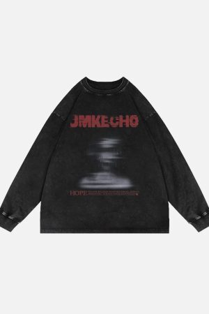 Concert Outfit Blurred Silhouette Print Long Sleeve T-Shirt