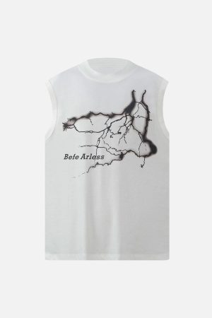 Concert Outfit Bold Lightning Graphic Vest