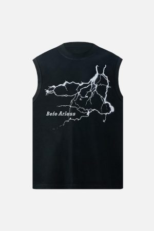 Concert Outfit Bold Lightning Graphic Vest