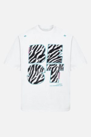 Concert Outfit Bold Zebra Print Graphic T-Shirt
