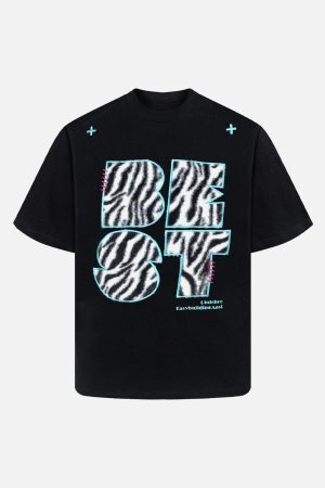 Concert Outfit Bold Zebra Print Graphic T-Shirt