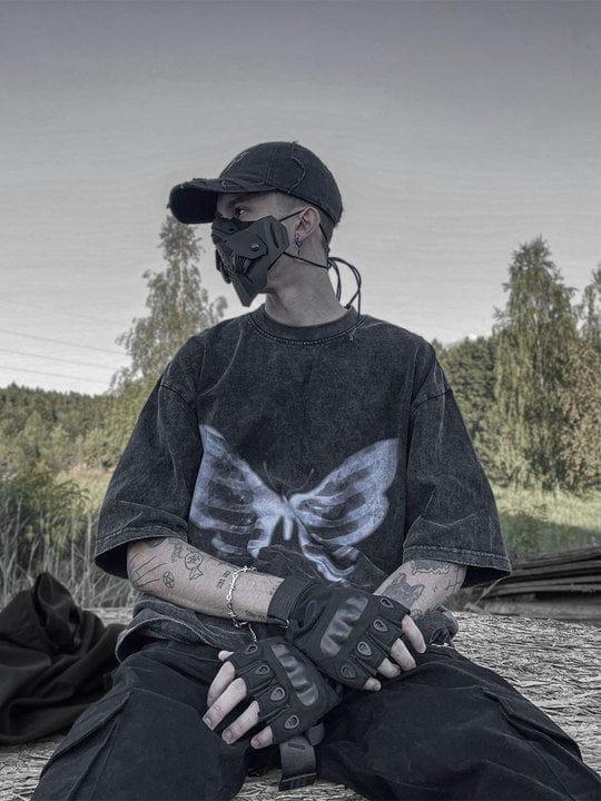 Concert Outfit Bone Butterfly Washed Graphic Tee Concert Outfit Bone Butterfly Washed Graphic Tee