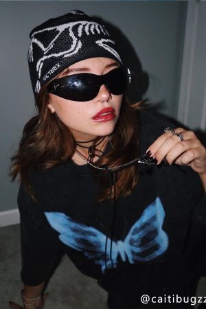 Concert Outfit Bone Butterfly Washed Graphic Tee