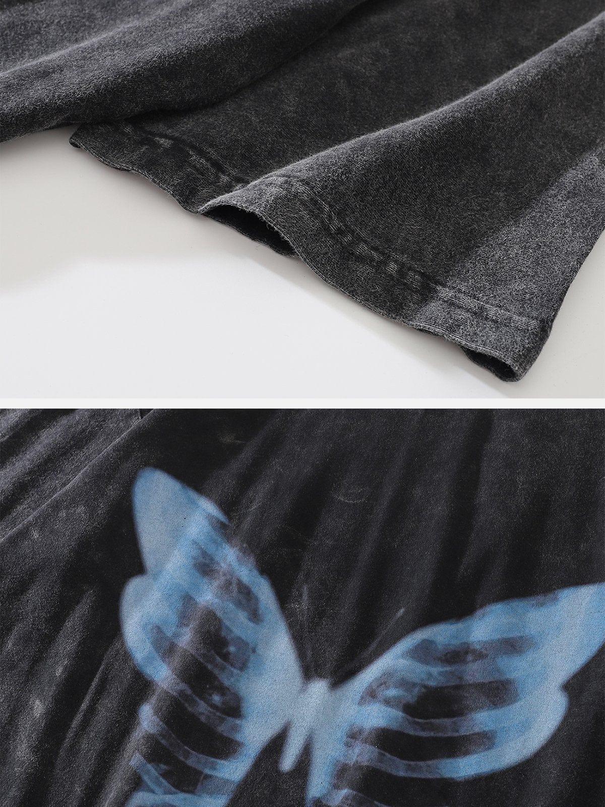 Concert Outfit Bone Butterfly Washed Graphic Tee Concert Outfit Bone Butterfly Washed Graphic Tee