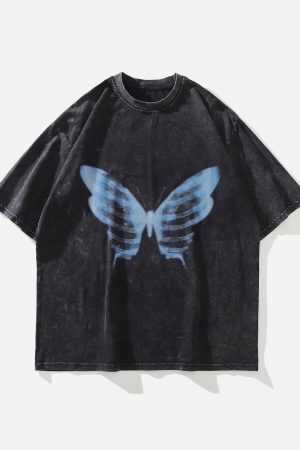 Concert Outfit Bone Butterfly Washed Graphic Tee