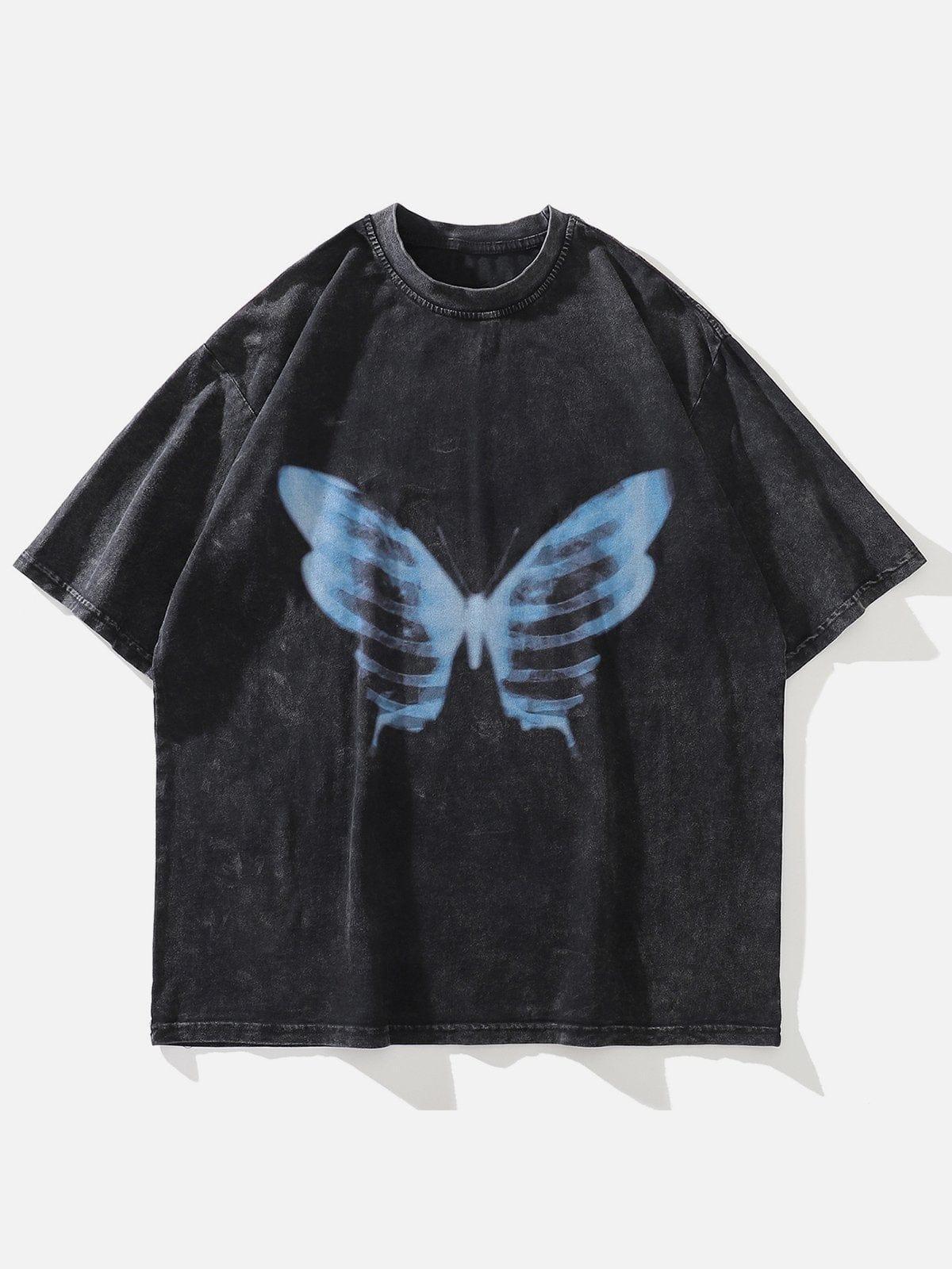 Concert Outfit Bone Butterfly Washed Graphic Tee Concert Outfit Bone Butterfly Washed Graphic Tee