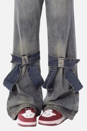 Concert Outfit Bow Decoration Jeans