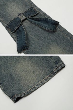 Concert Outfit Bow Decoration Jeans