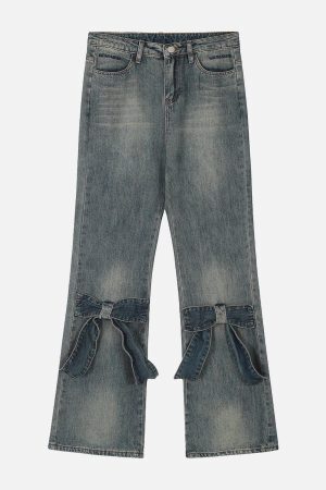 Concert Outfit Bow Decoration Jeans