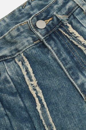 Concert Outfit Bow Fringe Washed Jeans