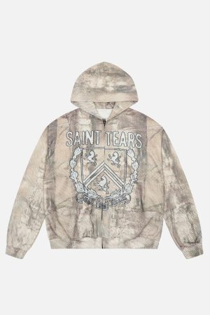 Concert Outfit Branch Pattern Letter Print Hoodie