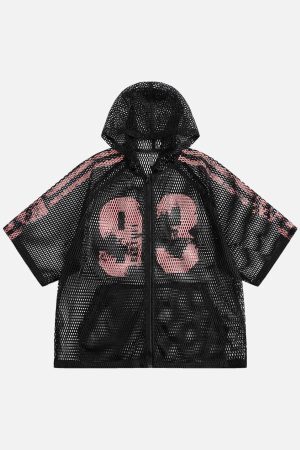 Concert Outfit Breathable Mesh Hooded Snake Print Jersey T-Shirt