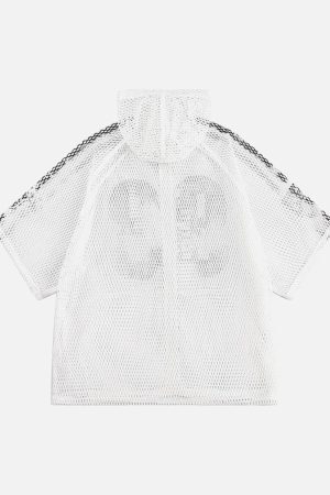 Concert Outfit Breathable Mesh Hooded Snake Print Jersey T-Shirt