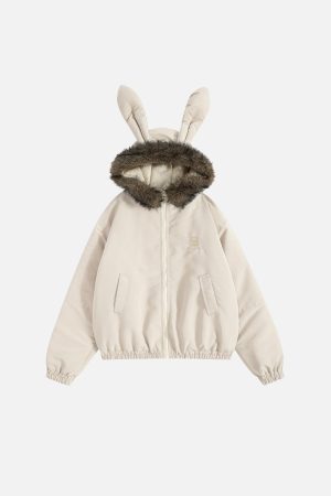 Concert Outfit Bunny Ear Hooded Coat