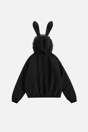 Concert Outfit Bunny Ear Hooded Coat