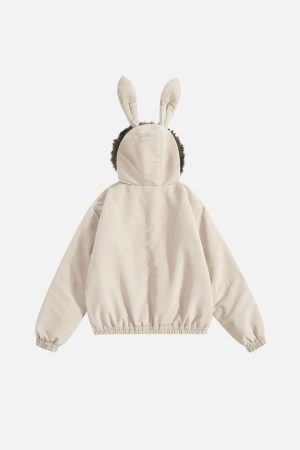 Concert Outfit Bunny Ear Hooded Coat